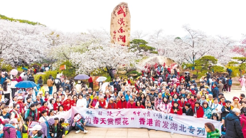 香港专列团游客着汉服游樱园